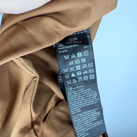 All Saints Piper Goat Suede Tan Zipper Mini Skirt 6 - Picture 9 of 9